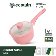 Ecowin Cookware Peach Series Ceramic Pink Non-Stick Pan Saucepan 18cm Kuali Tidak Melekat Pfoa Free