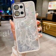 POCO C85 4G Laser Feather Glitter Phone Case For Xiaomi Poco C85 PocoC85 4G With Full Camera Lens Pr