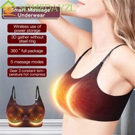 SOMEDAYMX Electric Breast Massager, Nylon Electric Breast Care Massage Bra, Smart Vibrating Heating Hot Compress Breast Beauty Instrument Female Ladies