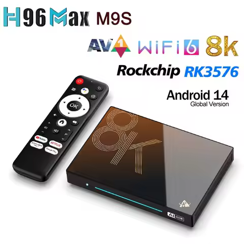 H96 MAX M9S AI VisionPQ TV Box Video Decoding Android14 Rockchip RK3576 Quad Cortex A72 + Support 8K