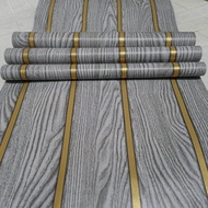 Wallpaper Sticker Dinding Kayu Abu Garis Gold Lis Hitam Kecil