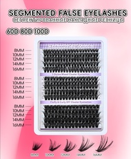 Eyelash cluster eyelash extensions, 60D 80D 100D D curl single fluffy false eyelashes, 10-18mm eyela