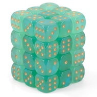 Borealis 12mm d6 Light Green/Gold Luminary Dice Block (36 dice) (27975)