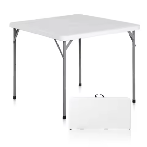 3ft Bi-Folding Table Plastic Dining Card Camping Table for BBQ Party Outdoor