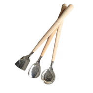 CHOOSY BIG LADLE SET 3PCS / SANSE SANDOK BIG WOOD HANDLE