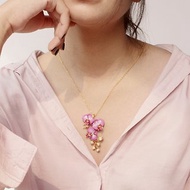 Phalaen Purple Necklace, Flower Necklace, Purple Flower, Enamel Necklace