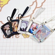 New Creative Square Badge Bag Laser Leather Anime Badge Badge Protector Hanging Bag Celebrity Mercha