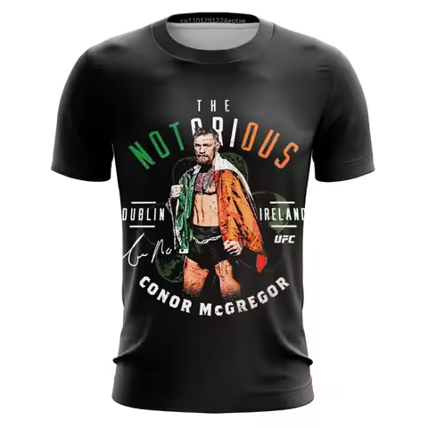 MMA Ireland Conor McGregor UFC Jersey Boxing Fitness Fashion Loose Men's T-shirt Men's Casual Short 