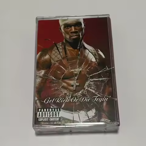 "Get Rich or Die Tryin'" Debut Album Retro Cassette Tape, Milestone of Early 2000s Hip-Hop, Ideal fo