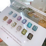 สีเจลกากเพชรเลเซอร์ชุด 12 สี Danny color สวยมากมาใหม่ มีชาร์จด้วยค่ะ