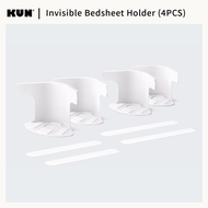 KUN INVISIBLE BEDSHEET NON-SLIP CORNER HOLDER IN WHITE (4PCS/SET)