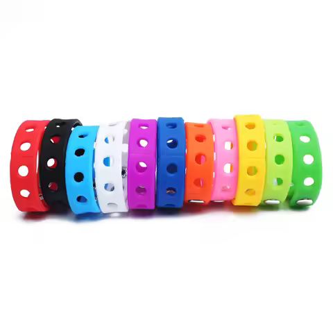 Random Color Silicone Bracelet Wristbands 18CM With shoe Charms Accessories DIY Detachable Waterproo