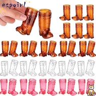 ESPOIR 10Pcs Western Cowboy Glasses, Plastic Transparent Mini Cowboy Boot Glasses,  1 Oz Shot Glasse