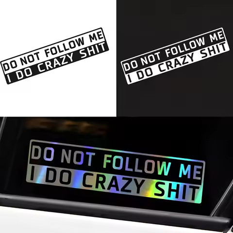 Car Stickers Funny Do Not Follow Me 3D Reflective Decals Car Styling Stickers Decals 4*17cm Auto Ext