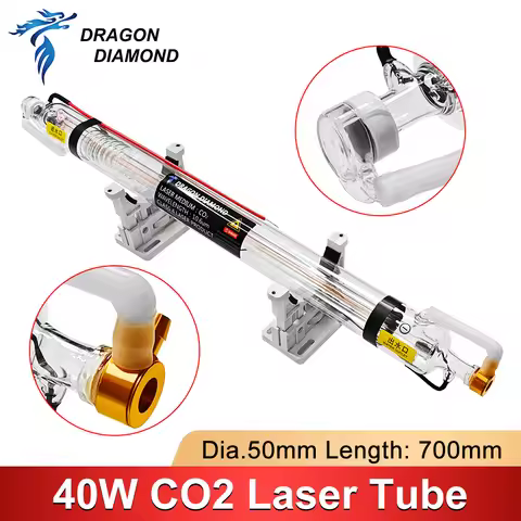 K40 Series 40W Co2 Metal Head Laser Tube Diameter 50mm Length 700mm Laser Lamp Pipe For DIY CO2 Lase
