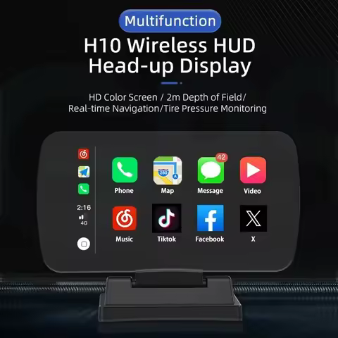 2025 hot sale H10 HUD Universal Head-up Display Wireless CarPlay Auto Navigation & TPMS HD Smartphon