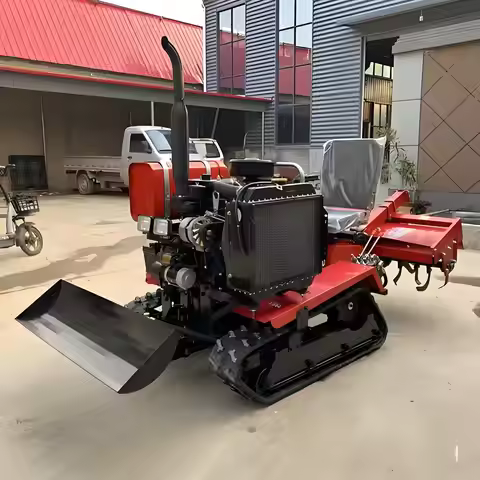 Chinese small tractor, agricultural rotary tiller, tracked tractor, tiller with various accessories