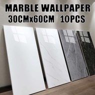 [BOX] 20sqft/10pcs 30×60cm Marble Wall Tile Paper Kitchen Wall Sticker Wall Paper Bathroom Wallpaper