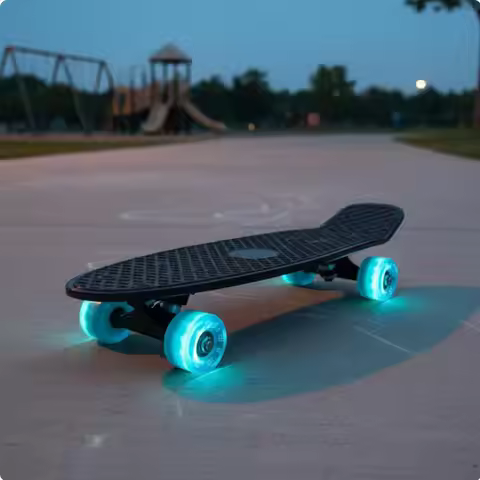 17 Inch Fish Skateboard Light-Up Wheels Mini Cruiser Skateboard Non-Slip Deck Penny Board for Kids, 