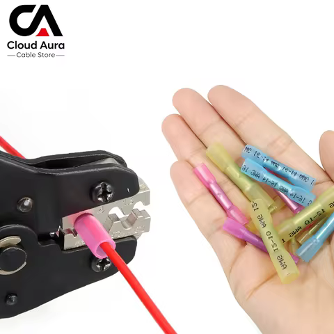 10-1000PCS Heat Shrink Butt Wire Connectors 22-10AWG 0.3-6.0mm2 Waterproof Insulated Automobile Wire