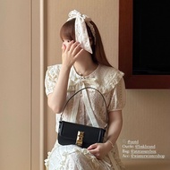 BNKBRAND STELLA TOP เสื้อครอปผ้าลูกไม้แต่งดีเทลปกระบาย มาพร้อมซับในและโบว์ผูก