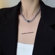 Titanium Silver Black Square Necklace Similar to White Gold Premium Dragon Scale 575