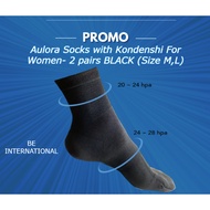 Aulora Socks with Kondenshi For Women - 1/2 pairs BLACK (Size M,L)