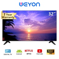 WEYON ทีวี 32 นิ้ว สมาร์ททีวี HD Smart TV LED Android TV โทรทัศน์ รับประกัน 1 ปี Wifi/Youtube/Nexflix- 1G RAM+8GROM