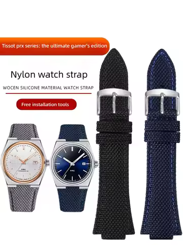 Nylon Watch Strap Suitable for Tissot Super Player PRX Series T137.410 Braided Canvas Strap
