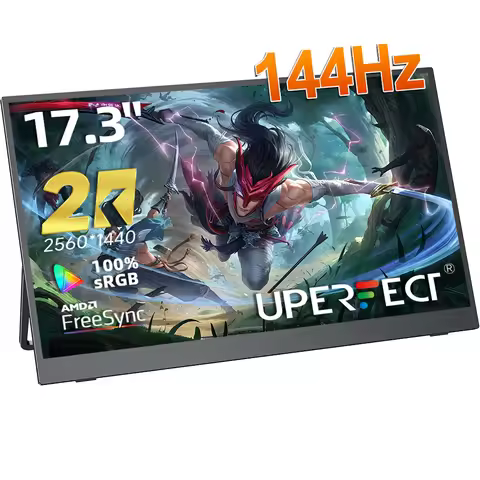 17.3 inch 2K 144hz Portable Monitor QHD IPS Travel Display for Laptop PC Mac Xbox Switch USB-C/Mini