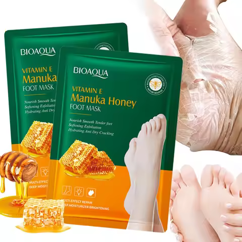 5 Pairs BIOAQUA Honey Exfoliating Foot Mask Feet Pedicure Remove Dead Skin Moisturizing Foot Exfolia