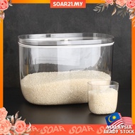 Bekas Beras 5KG Storage Airtight Transparent Rice Box High Culture Design Sealed Grains Quality Storage