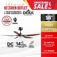 Deka Kronos 56" DC Motor 14 Speeds 5 Blades Ceiling Fan F5DC | F5DC L
