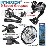 INTNERSON Altus Groupset 9 speed MTB M370 shifter 9 speed cassette cogs 9 speed Crankset 32T/36T/38T