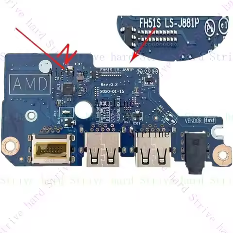 ..AS. Original New USB for Acer Nitro 5 AN515-55 56 57 44 45 46 n20c1 USB LS-J891P laptop USB board