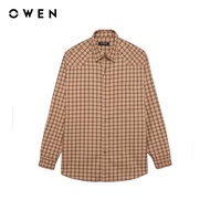 Owen - J-Form AJ Long Sleeve Shirt255052DT, Brown, Coffee charcoal material