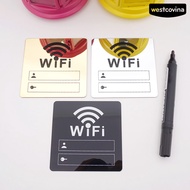 Westcovina WiFi Signage Sticker Mirror Surface Account Password Acrylic WiFi Sign 3D Mirror Wall Sticker for Home