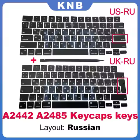 New Replacement Russian Keycaps Keys For Macbook Pro 14" 16" A2442 A2485 Keyboard Key Cap Late 2021 