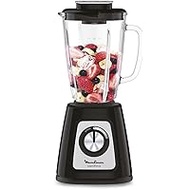 Moulinex Electric Stand Mixer, Glass Container 1.75 L, Power 800 W, Secure Locking, Ergonomic, Grinder, Smoothies, Crushed Ice, Blendforce Black LM430810