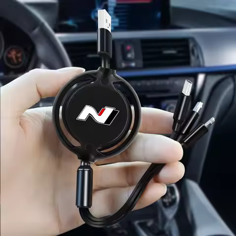 Car 3 In 1 Retractable Micro Data Wire USB Type C 100w Fast Charging for Hyundai N LINE i10 i30 i20 