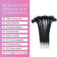 ดรัดล็อคที่ผลิตจากผมมนุษย์ 100% สำหรับผู้ชาย/ผู้หญิง ความหนา 0.6 ซม. เส้น Extension ภายใต้การคุ้มครอ