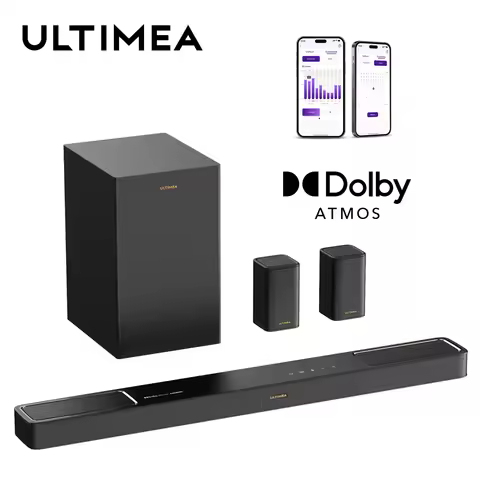 ULTIMEA 460W 5.1.2ch Sound Bar with Dolby Atmos, Surround Sound Home Theater System for TV with 2 Su