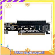 【W】ADT-LINK PCIe 5.0 X16 to X8+ X4+ X4 Split Expansion Adapter Card GEN5 Riser Card Half Full Height