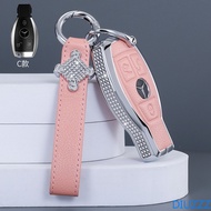 Diamond Zinc Alloy Leather Car Key Bag Case Cover Key Holder For Mercedes Benz W203 W210 W211 W124 W202 W204 AMG Accessories