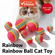 Cat Toys Rainbow Ball 5PCS Micro Elastic Ball Teasing Cat Silent Ball EVA Ball Pet Self Hi Toys Pet 