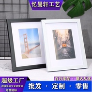 [48H Shipping] Modern minimalist faux wood photo frame, square wall-mounted photo wall R6VW
