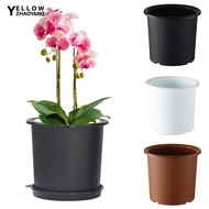 YEH-Slotted Orchid Flower Garden Inner Outer Pot Planter Tray Tabletop Ornament