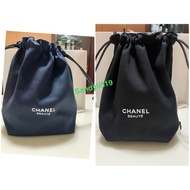 CHANEL VIP Full Amount Gift Beach Bag Positive Negative Black Drawstring Pocket Storage Cosmetic Box