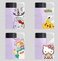 包郵 Z Flip3 Samsung Z Flip phone case💕 Hello Kitty Doraemon Pokemon 比卡超 寵物小精靈 多啦A夢💕三星透明款手機殼