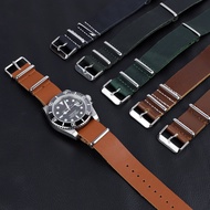 New Handmade Retro Crazy Horse Leather Cowhide Watch Strap 18 20 22mm Nato Leather Army Style Watch Watch Accessories